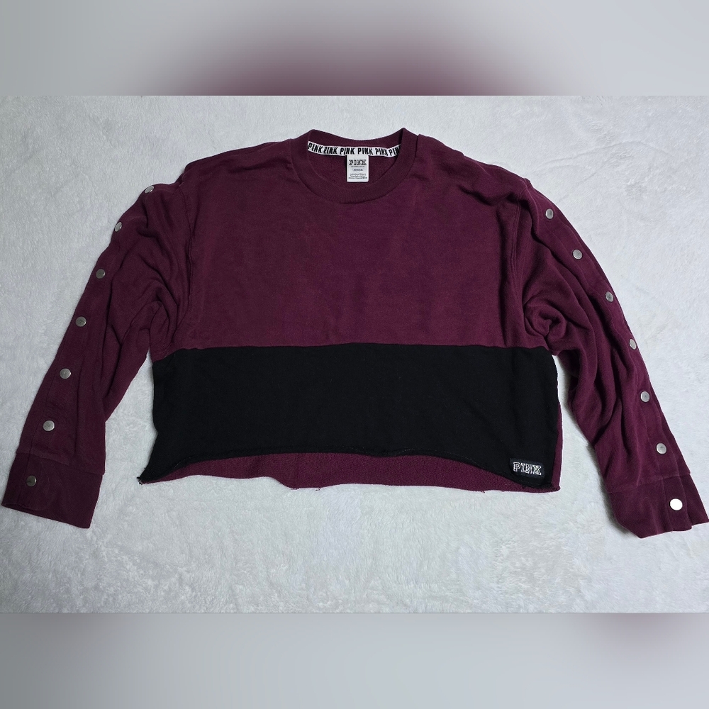 Victoria's Secret PINK Top Size Large L Sweater Crop Top Shirt VS Wear Oversized